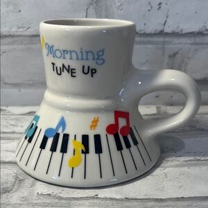 Feltman Langer Morning  Tune Up Piano-Themed Ceramic coffeMug  Multicolor Notes